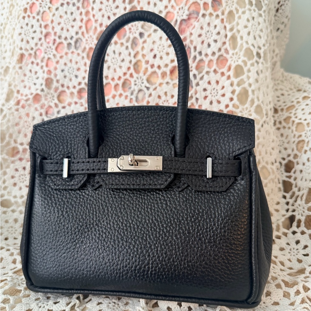 Chic Black Leather Satchel